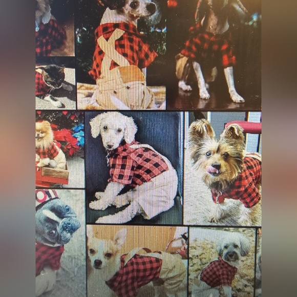 Pet Costume Red Plaid Shirt with Khaki Overalls One Piece Medium Breed Size NWOT - Picture 2 of 11